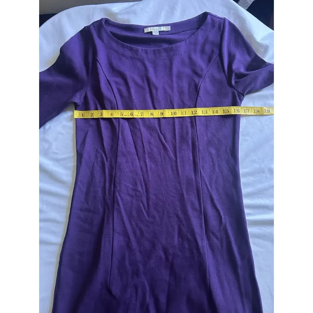 Boden Round Neck Sheath Dress Womens Size 8 Purple Classic Preppy Office